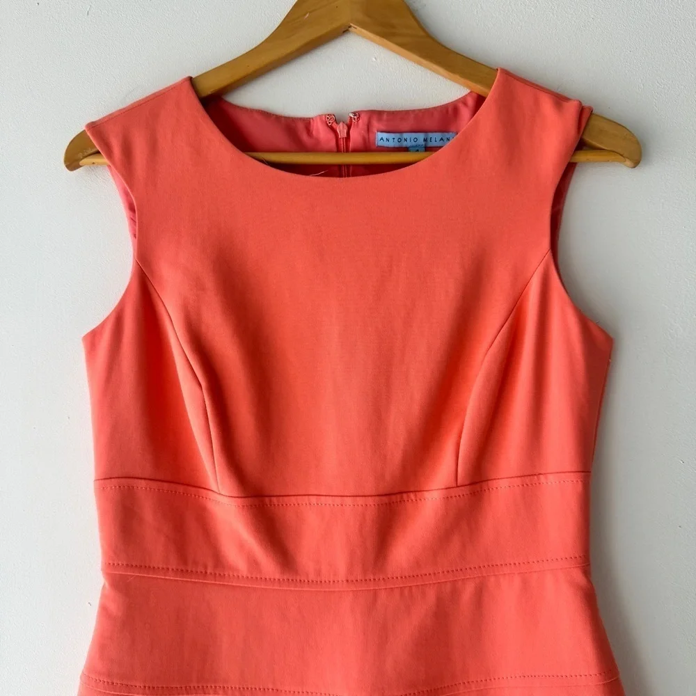 Antonio Melani - Sleeveless Sheath Dress in Coral - Picture 4 of 9